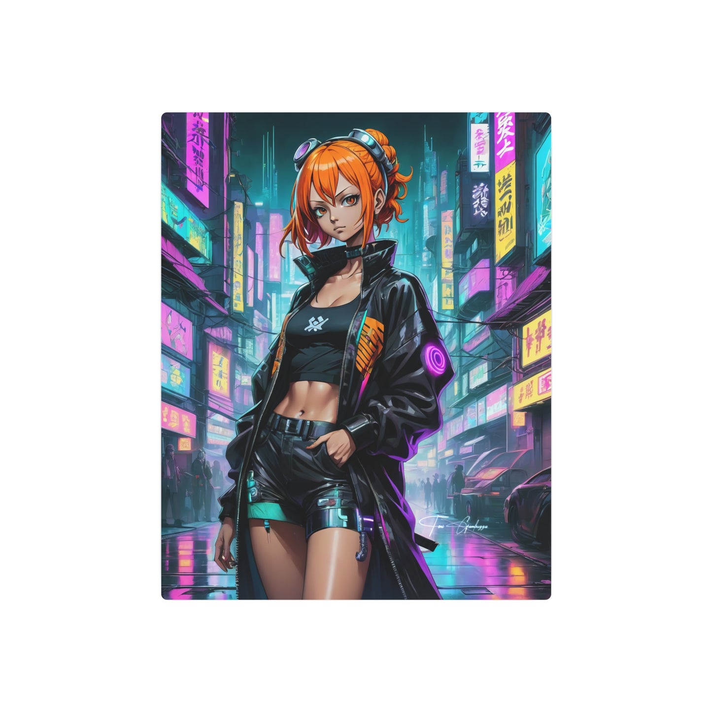 Cyberpunk Nami 🇺🇸 US Shipping - Anime Art on Metal Poster