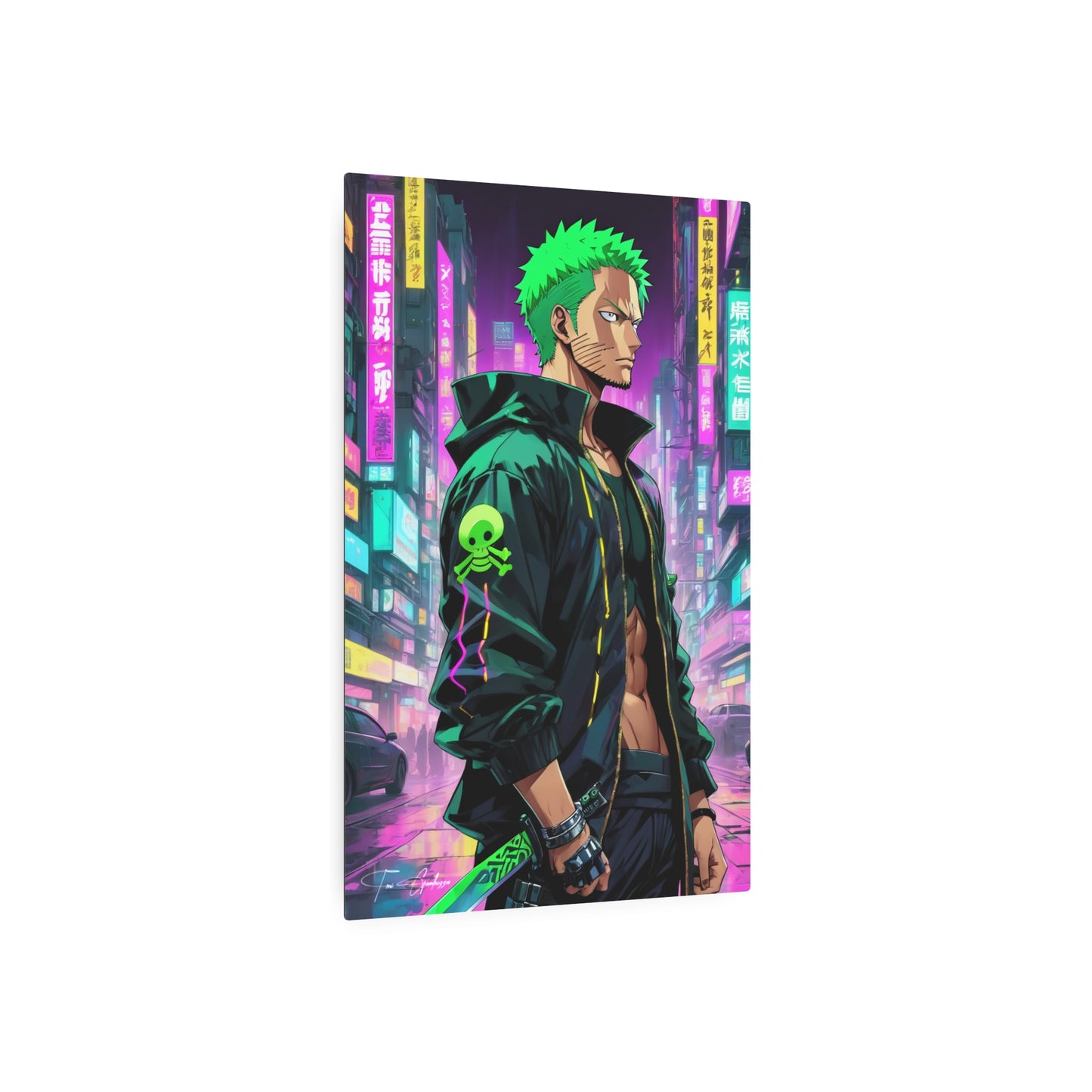 Cyberpunk Zoro 🇺🇸 US Shipping - Anime Art on Metal Poster