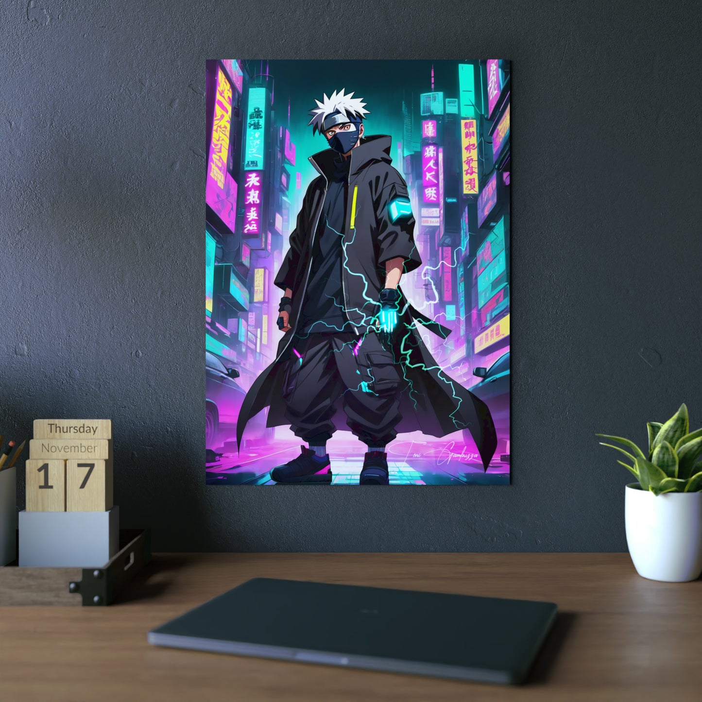 Cyberpunk Kakashi 🇩🇪 GER Shipping - Anime Art on Metal Poster