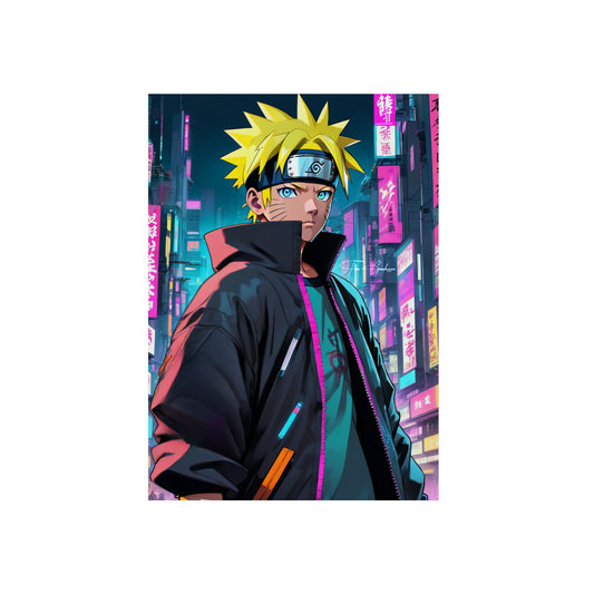 Cyberpunk Naruto 🇩🇪 GER Shipping - Anime Art on Metal Poster