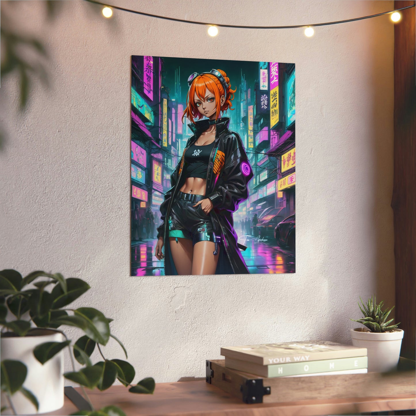 Cyberpunk Nami 🇩🇪 GER Shipping - Anime Art on Metal Poster