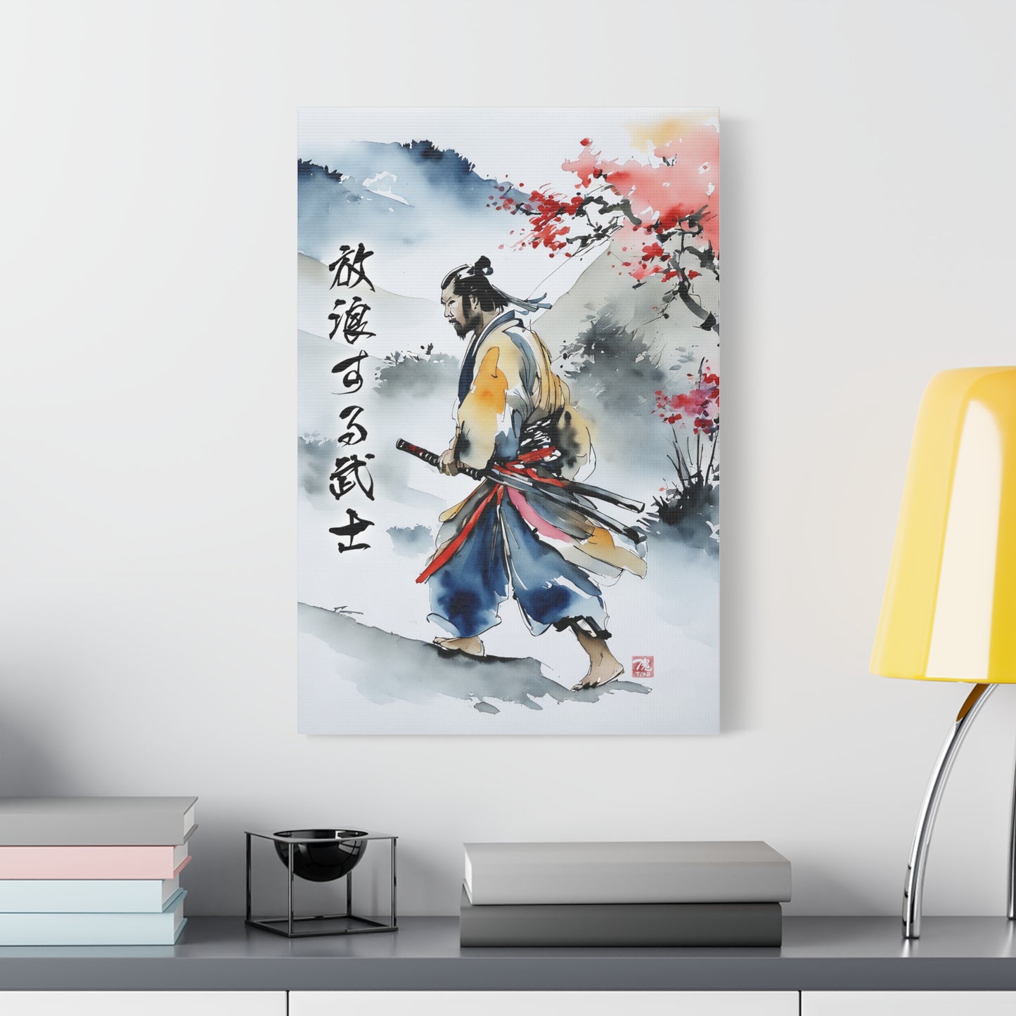 Sumi-e Art  - Wandering Samurai • Traditional Japanese Art on high quality Canvas