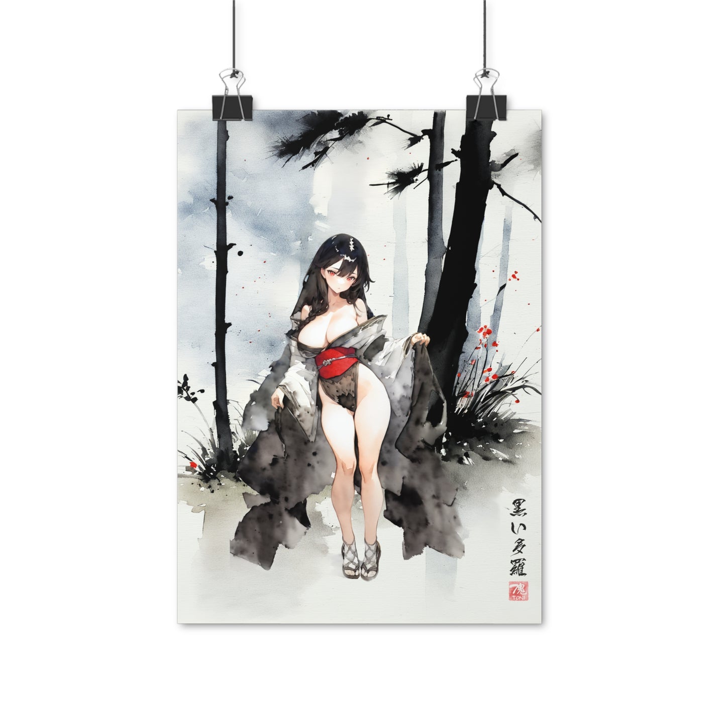 Sumi-e Art - Kuroi Tara • Traditional Japanese Art on high quality poster