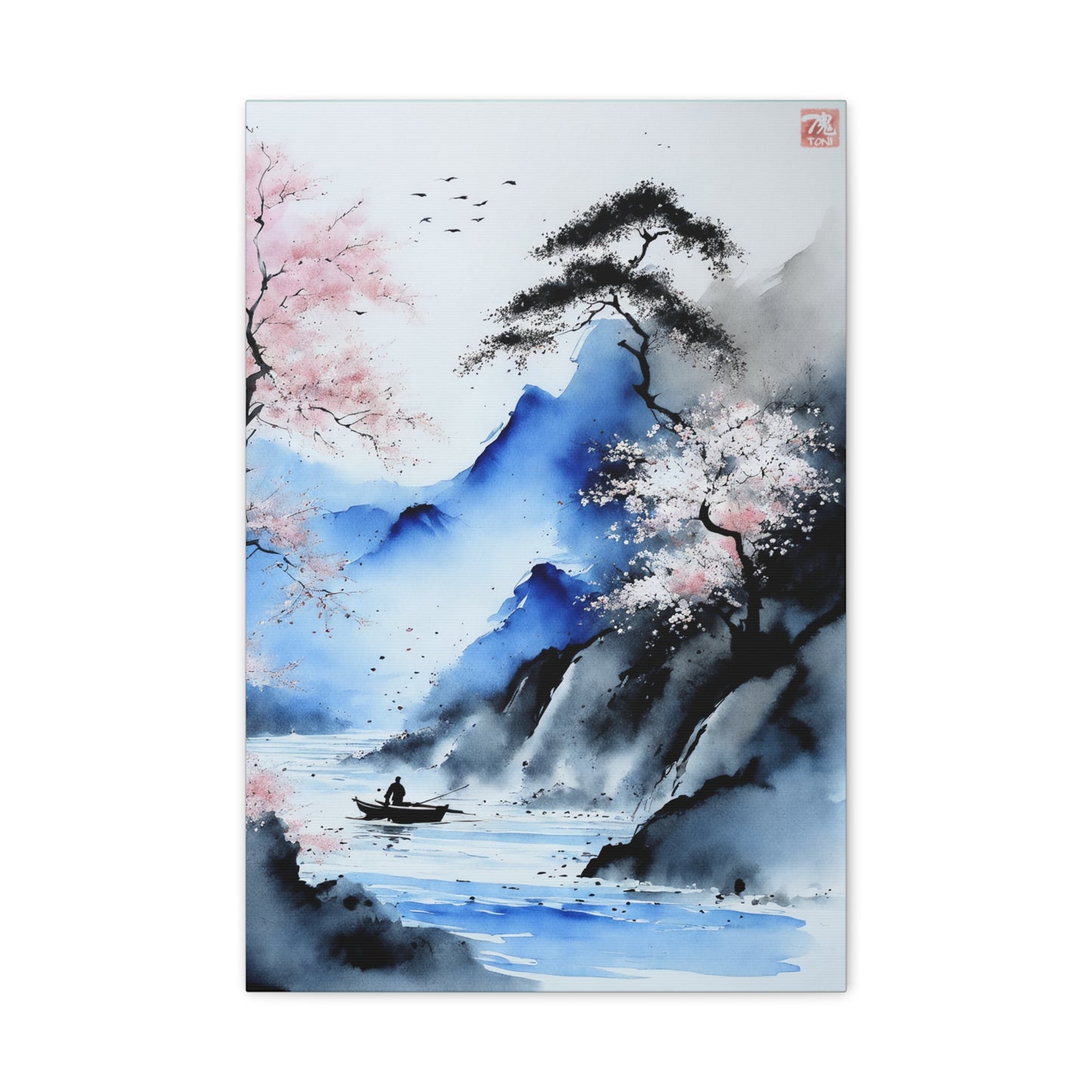 Sumi-e Art - Silent waters • Traditional Japanese Art on high quality Canvas