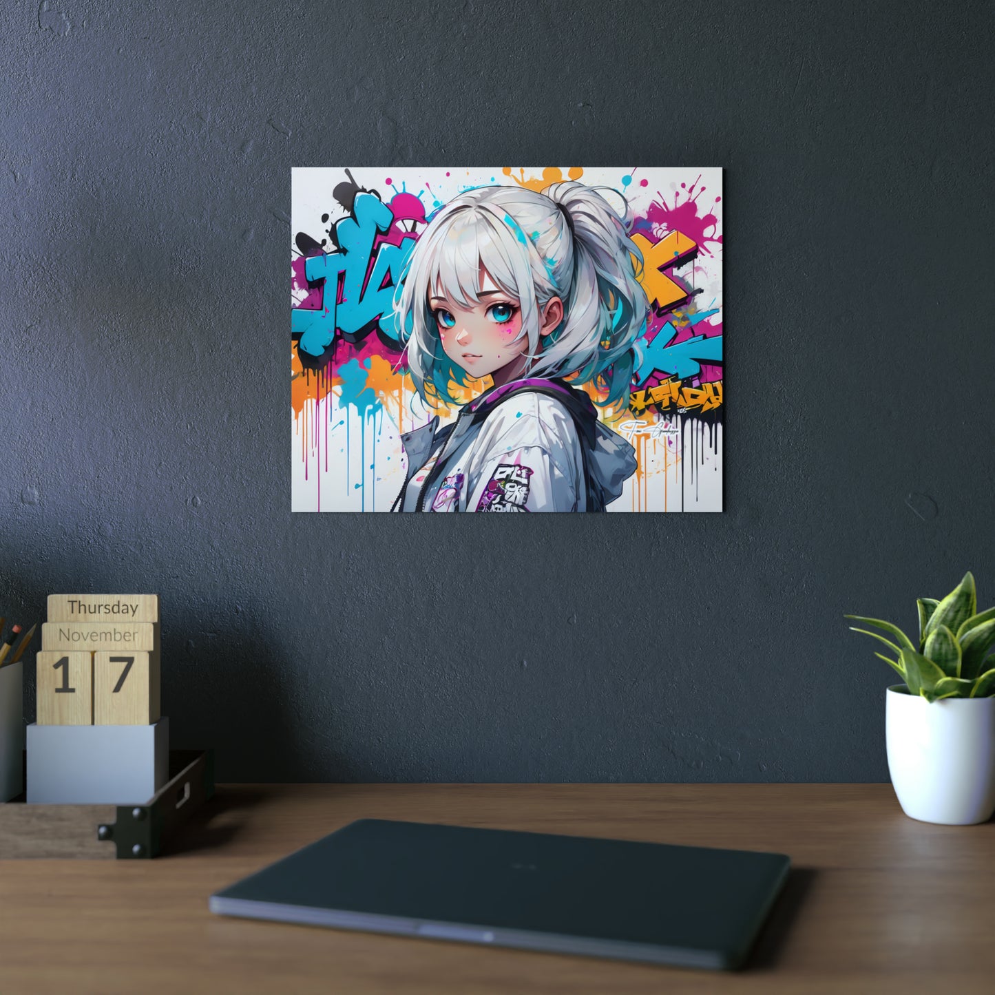 Manga Mural: Mariko 🇩🇪 GER Shipping - Anime Graffiti Art on Metal Poster