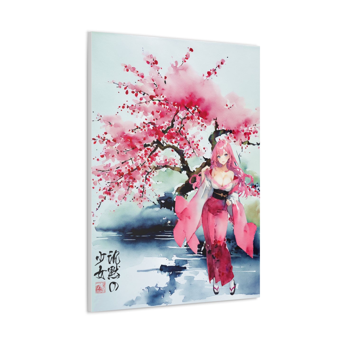 Sumi-e Art  - Die stille Dame • Traditional Japanese Art on high quality Canvas