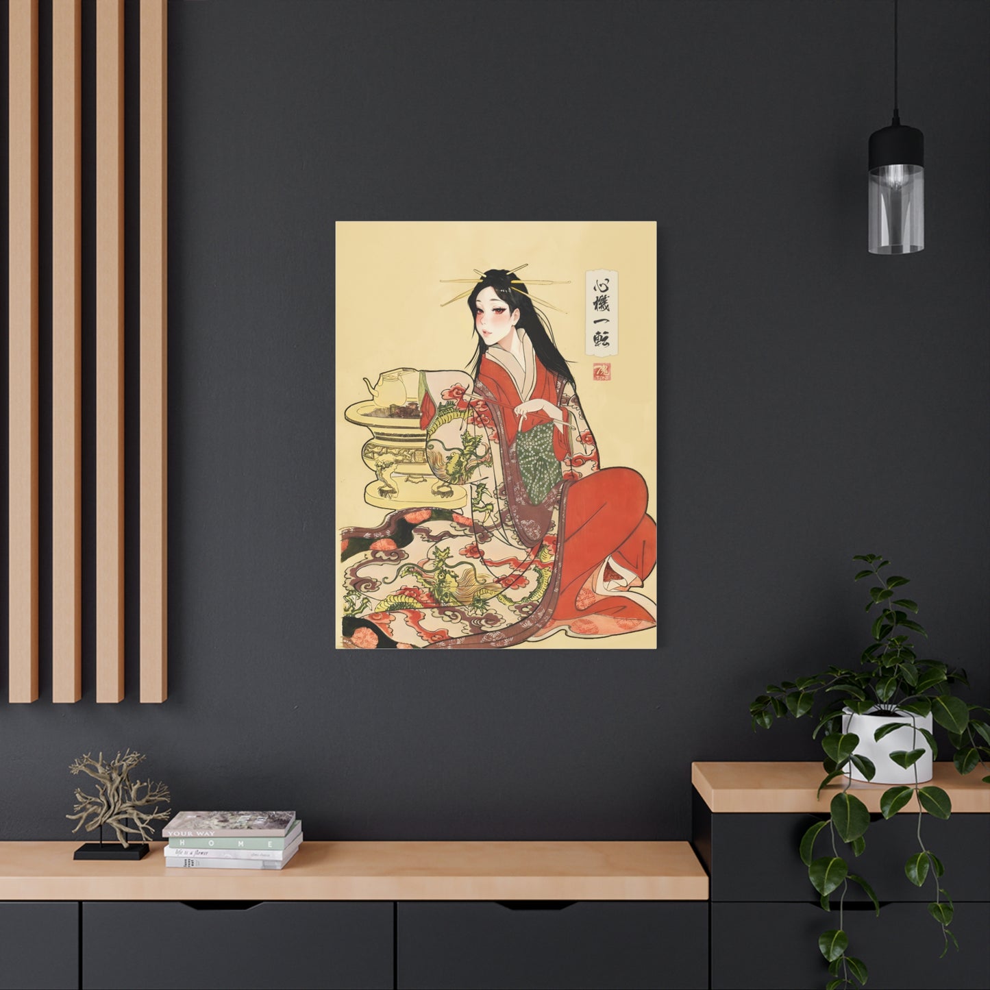 Ukiyo-e Art  - Turning over a new leaf • Traditional Japanese Art on high quality Canvas