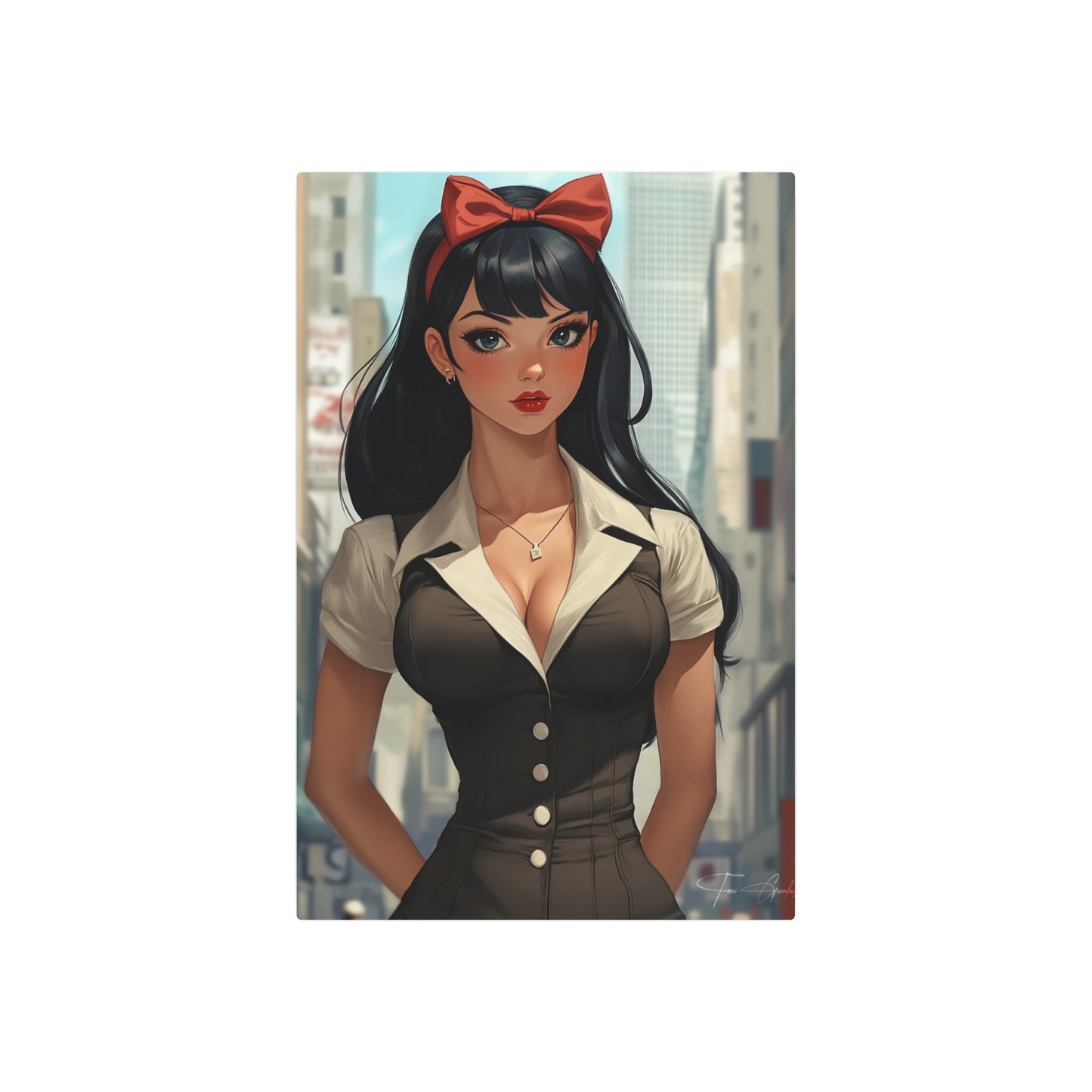 Anime Art - Pin Up 01 🇺🇸 US Shipping - Anime Art on Metal Poster