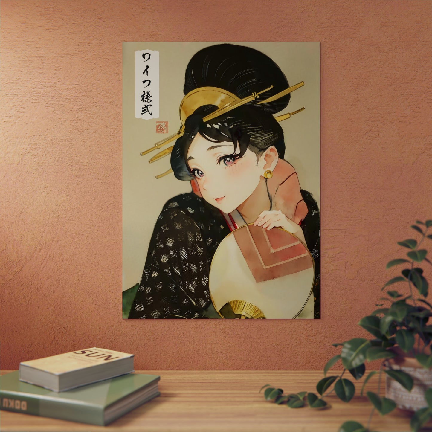 Ukiyo-e Art - Waifu Style 🇩🇪 GER Shipping - Traditional Japanese Art on Metal Poster