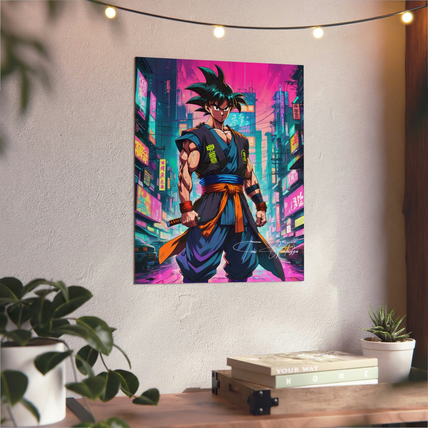 Cyberpunk Goku 🇩🇪 GER Shipping - Anime Art on Metal Poster