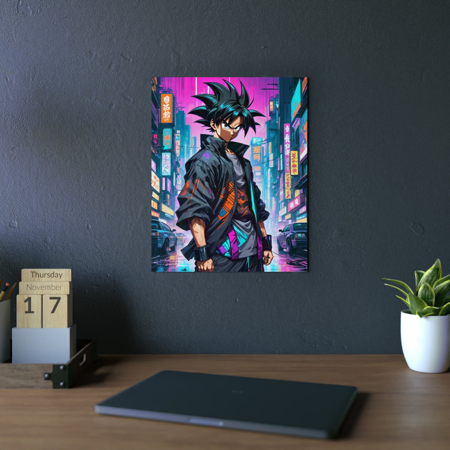 Cyberpunk Son Goku 🇩🇪 GER Shipping - Anime Art on Metal Poster