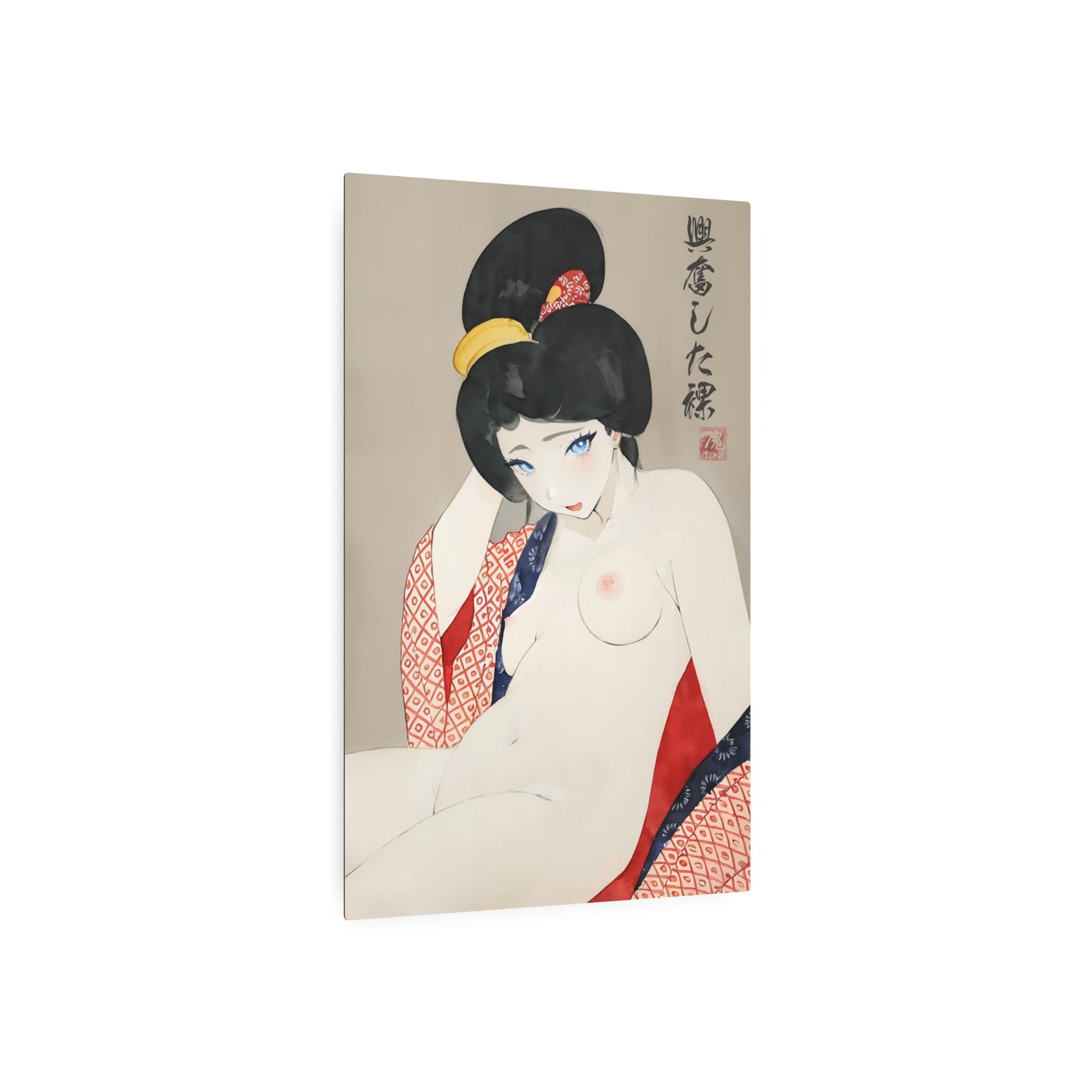 Ukiyo-e Art - Excited nude 🇺🇸 US Shipping - Traditional Japanese Art on Metal Poster