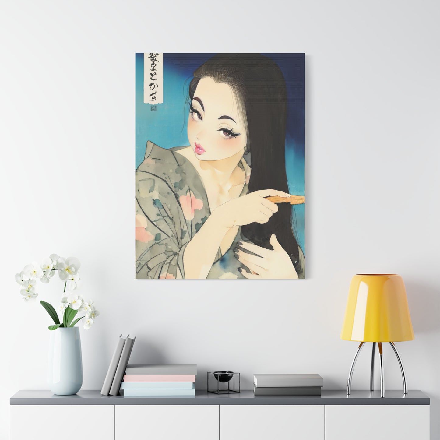 Ukiyo-e Art  - Combing Hair • Traditional Japanese Art on high quality Canvas