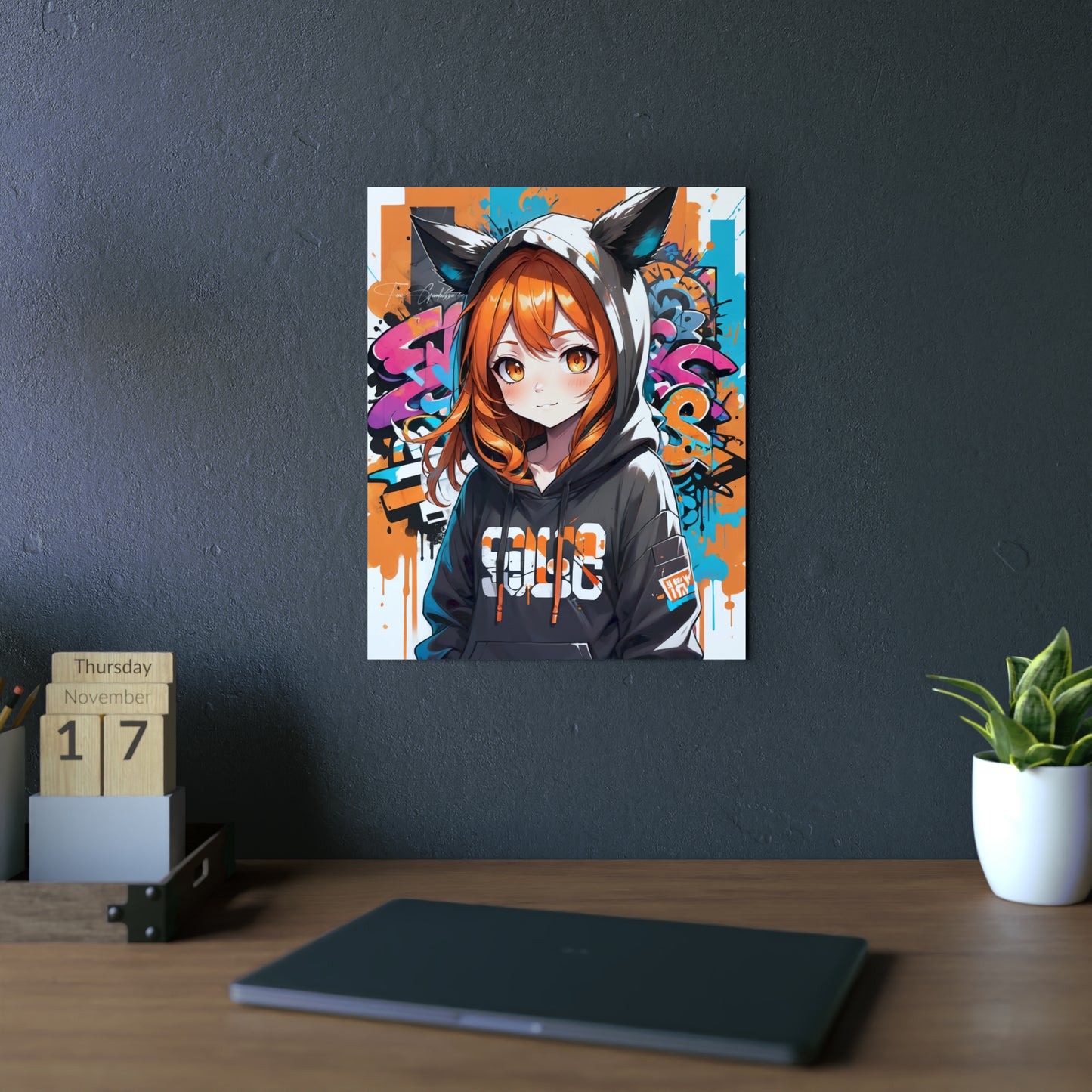 Manga Mural: Mina 🇩🇪 GER Shipping - Anime Graffiti Art on Metal Poster