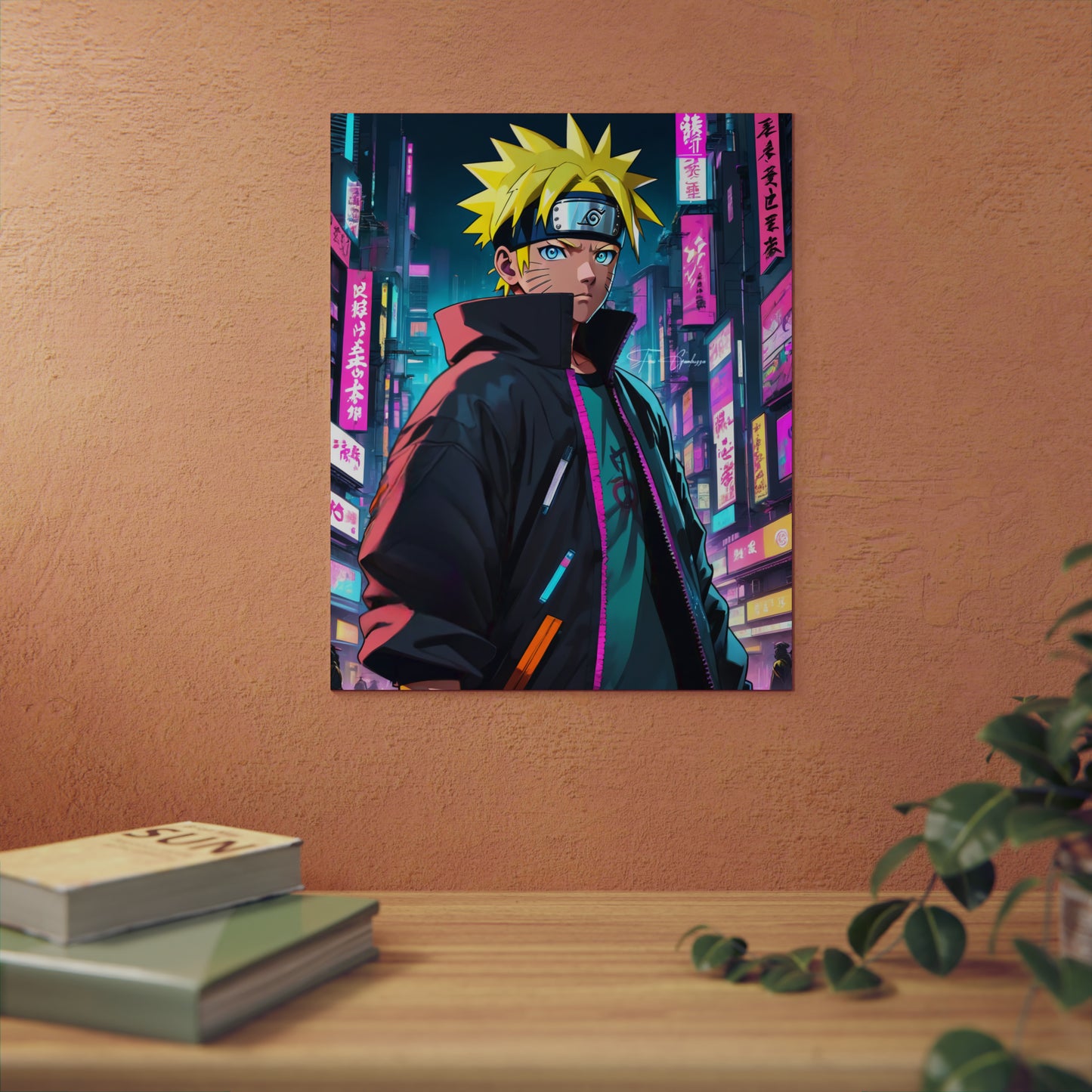 Cyberpunk Naruto 🇩🇪 GER Shipping - Anime Art on Metal Poster