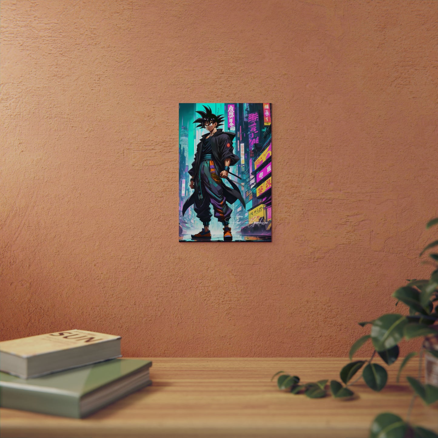 Cyberpunk Xeno Goku 🇩🇪 GER Shipping - Anime Art on Metal Poster