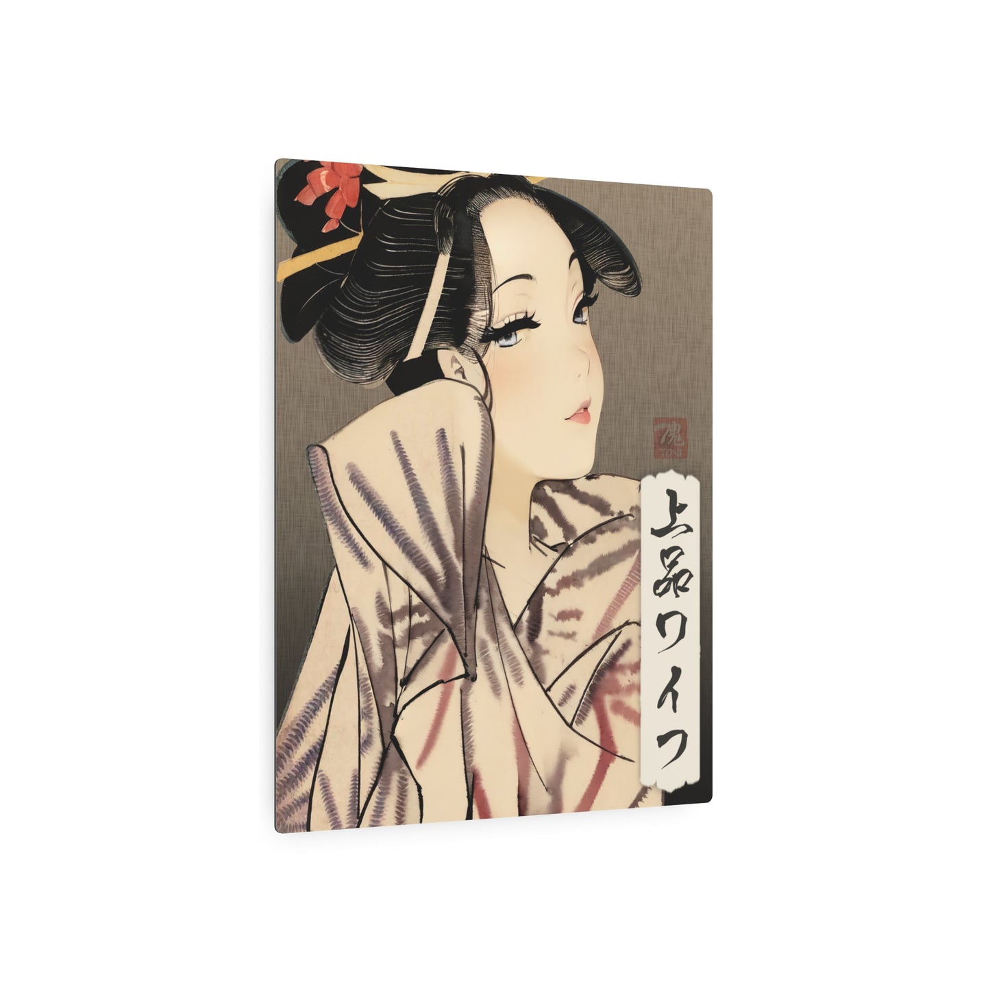 Ukiyo-e Art - Elegant Waifu 🇺🇸 US Shipping - Traditional Japanese Art on Metal Poster