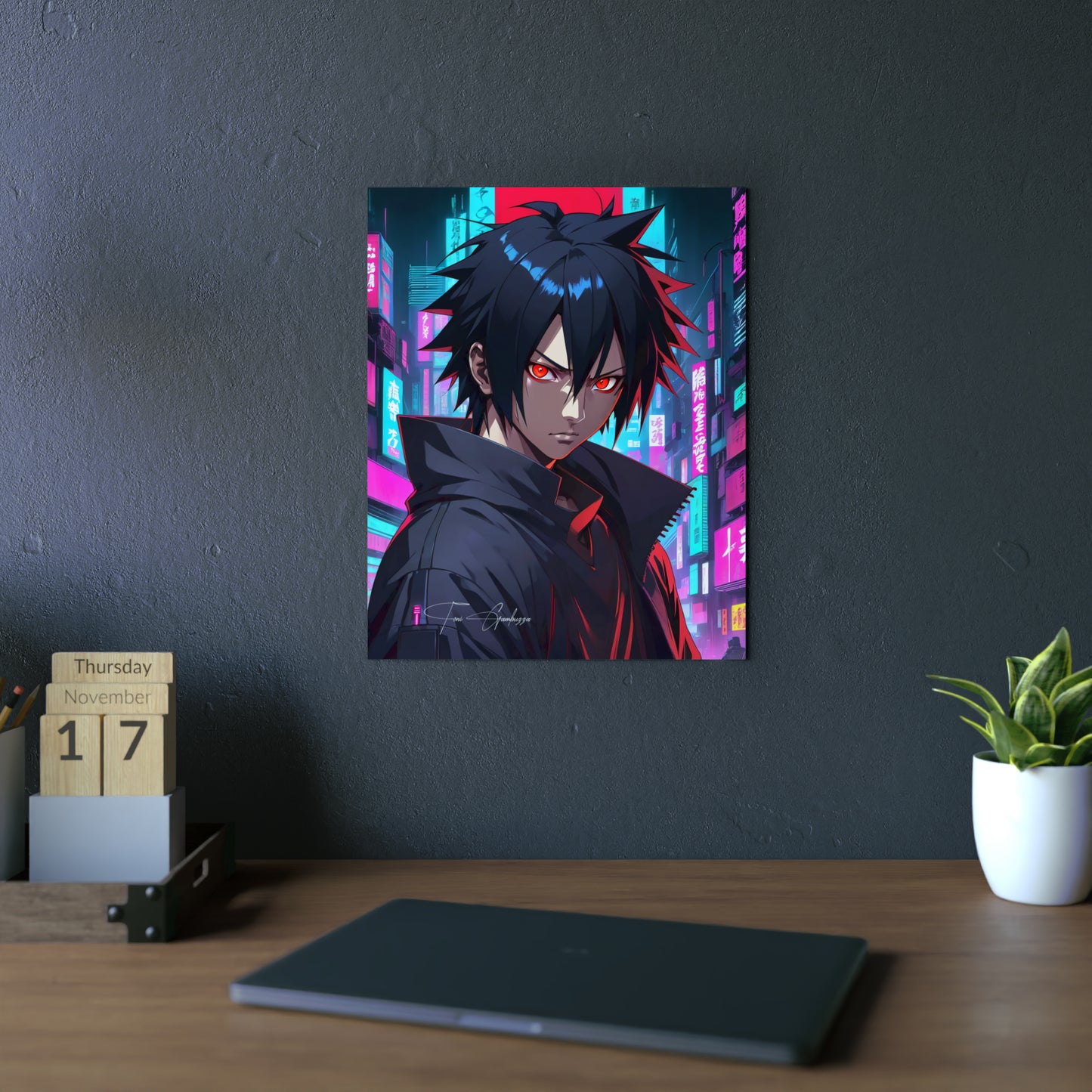 Cyberpunk Sasuke 🇩🇪 GER Shipping - Anime Art on Metal Poster