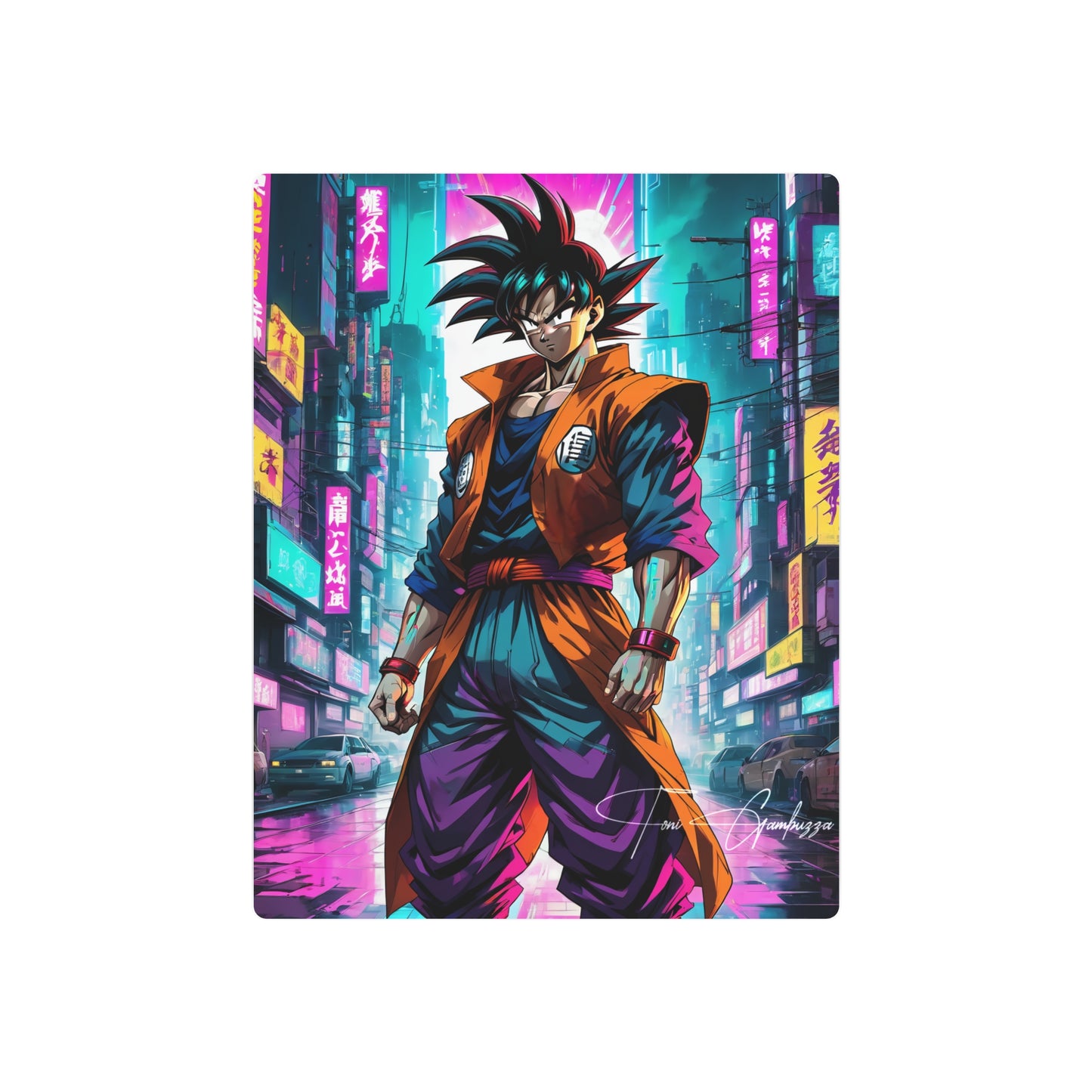 Cyberpunk Saiyan 🇺🇸 US Shipping - Anime Art on Metal Poster