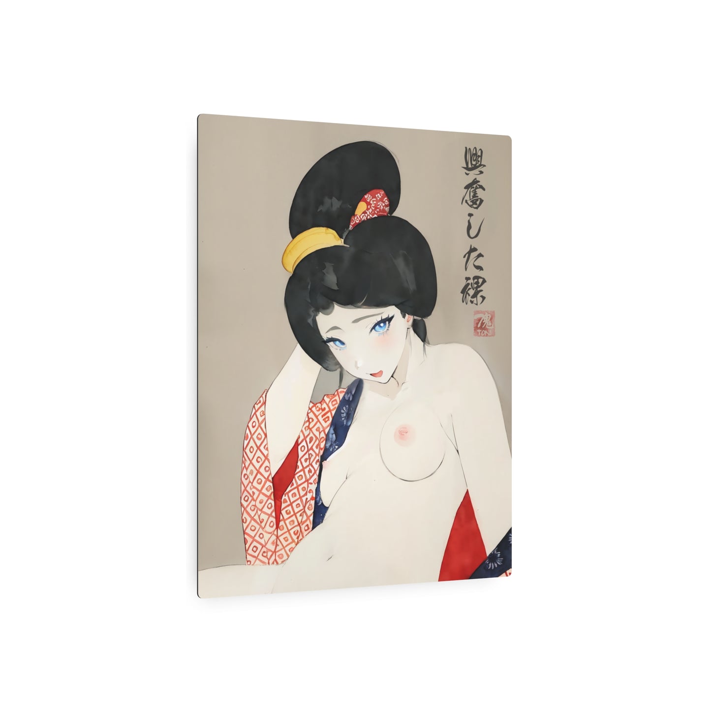 Ukiyo-e Art - Excited nude 🇺🇸 US Shipping - Traditional Japanese Art on Metal Poster