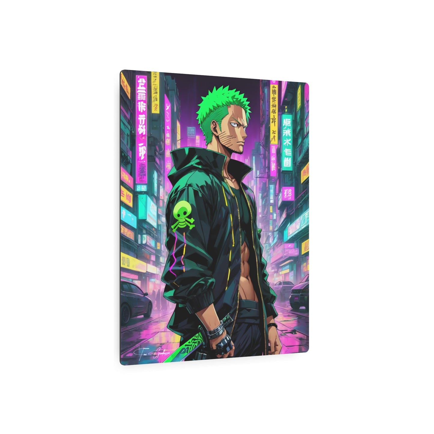 Cyberpunk Zoro 🇺🇸 US Shipping - Anime Art on Metal Poster