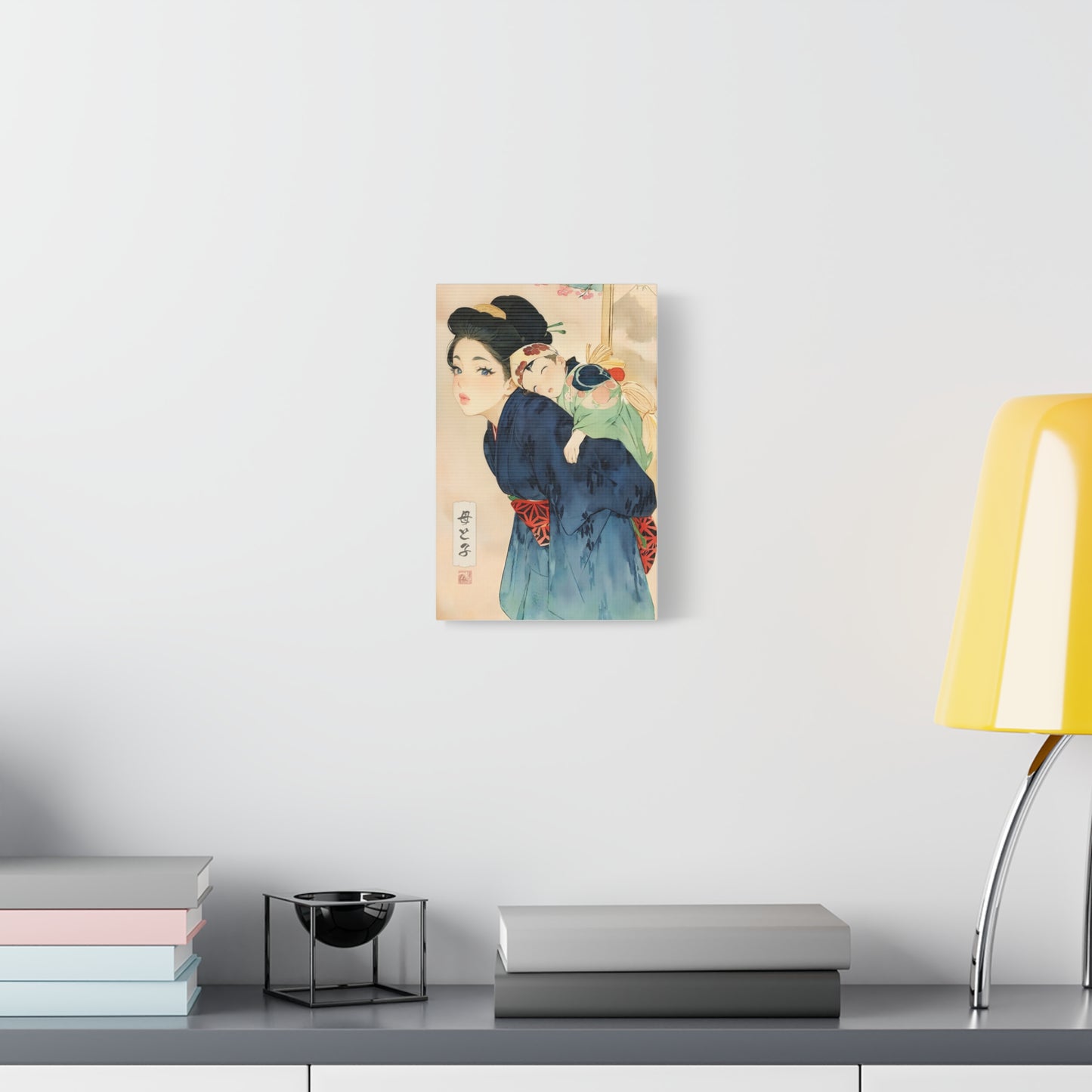 Ukiyo-e Art - Mother and child • Traditional Japanese Art on high quality Canvas