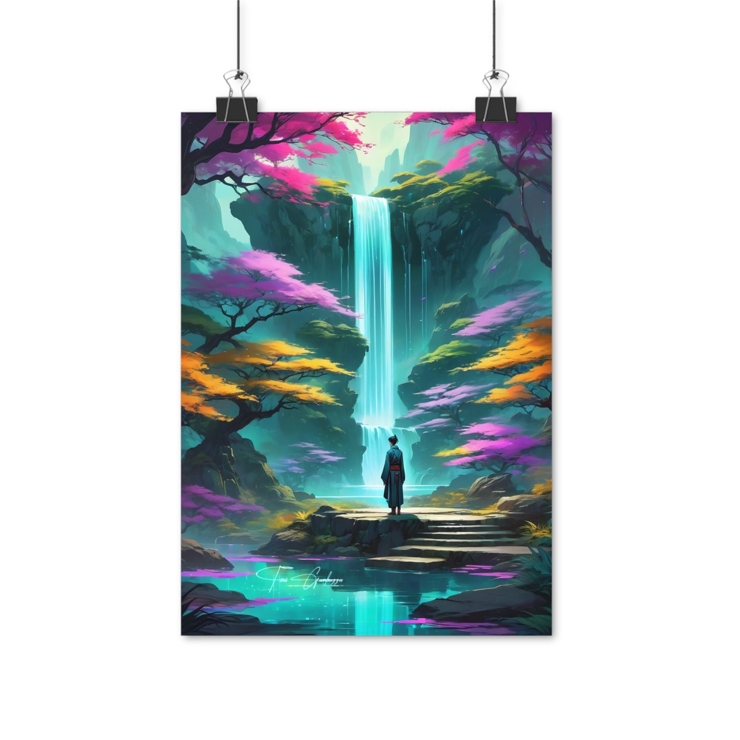 Zen Reflections: Flow - Anime Art on high quality poster