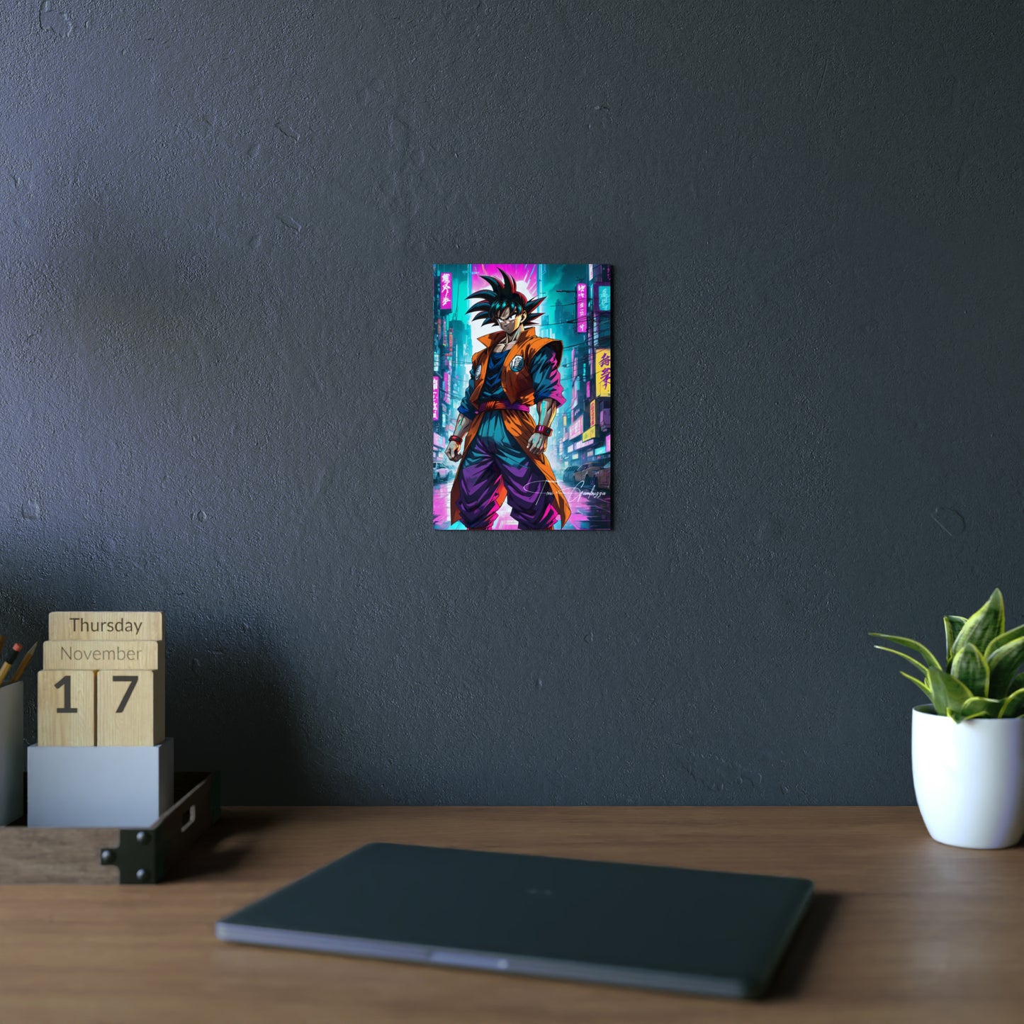 Cyberpunk Saiyan 🇩🇪 GER Shipping - Anime Art on Metal Poster